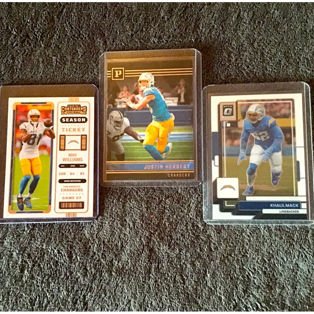 Justin Herbert 2022 Panini Football & 2022 Panini Optic Khalil Mack-LA C…